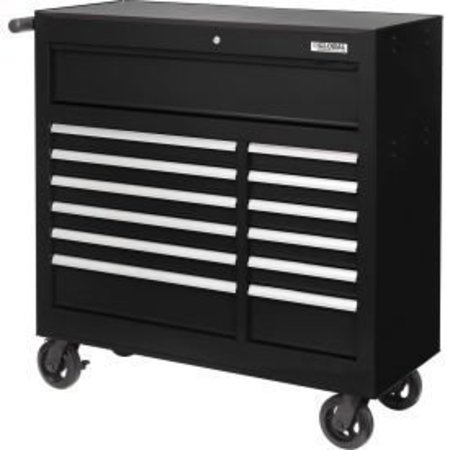 GLOBAL EQUIPMENT 42-3/8" x 18" x 38-5/8" 13 Drawer Black Roller Tool Cabinet W42-13XBK